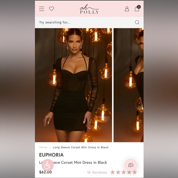 Sold-out Oh Polly Euphoria long sleeve corset mini dress in black Sold-out Oh Polly Euphoria long sleeve corset mini dress in black